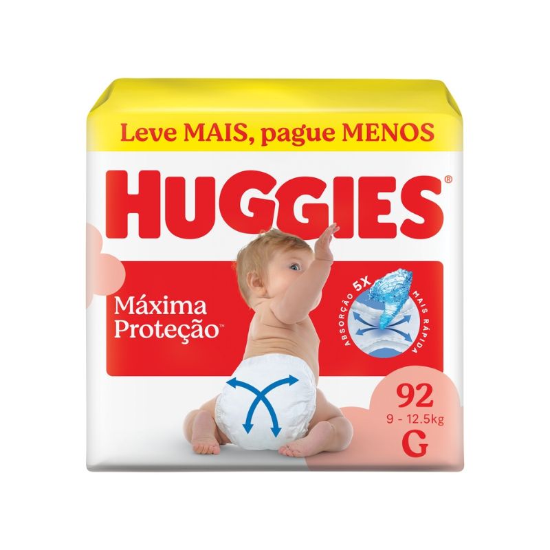 Fralda Huggies Máxima Proteção G 92 Unidades — Huggies